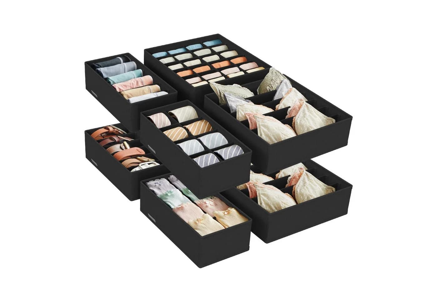 SONGMICS Aufbewahrungsbox Schubladen-Organizer 8er Set Grau Stoffboxen - Bild 2