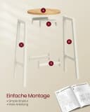 VASAGLE Barhocker 2er Set 65/74 cm Eichenbeige-Weiß Holzspanplatte Stahl Bild 4