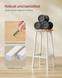 VASAGLE Barhocker 2er Set 65/74 cm Eichenbeige-Weiß Holzspanplatte Stahl Bild 5