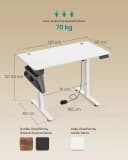 SONGMICS Höhenverstellbarer Schreibtisch Elektrisch 120x60 cm USB-C Memory-Funktion Bild 5