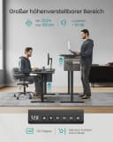 SONGMICS Schreibtisch Höhenverstellbarer elektrisch, 120 cm, Memory-Funktion für 4 Höhen, mit Stoff-Organizer Bild 3