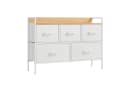 SONGMICS Kommode Schlafzimmer Wolkenweiß-Eichenbeige 5 Stoff-Schubladen Bild 2