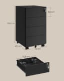 SONGMICS Rollcontainer Schubladenschrank 4 Schubladen Metallschrank Druckertisch Abschließbar Bild 5