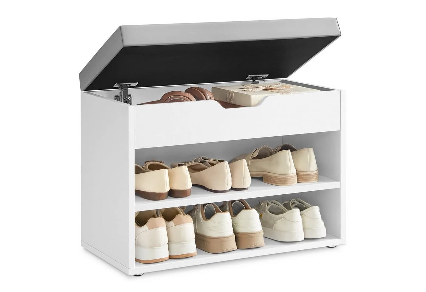 VASAGLE Schuhbank Sitzbank Schuhregal Wolkenweiß - Bild 2