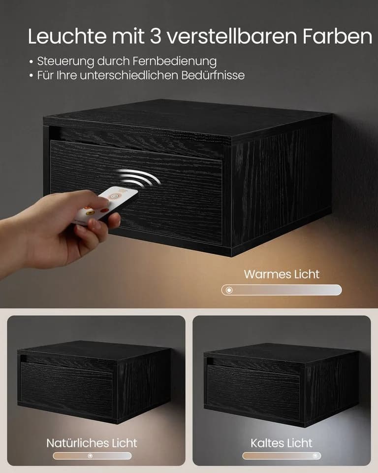 VASAGLE Nachttisch 2er Set Schwebend Beige - Bild 4