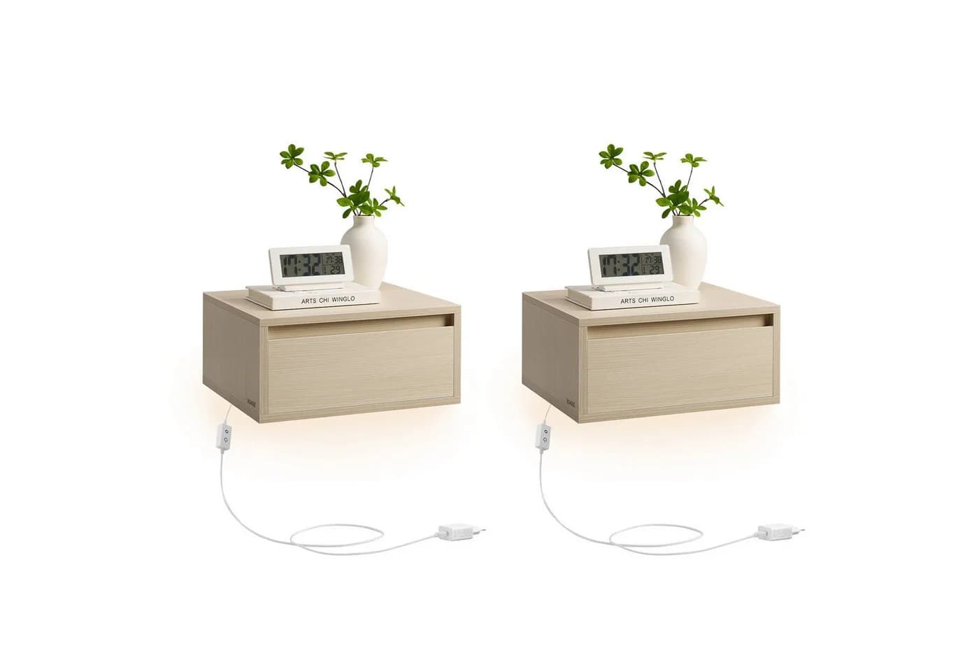 VASAGLE Nachttisch 2er Set Schwebend Beige - Bild 2