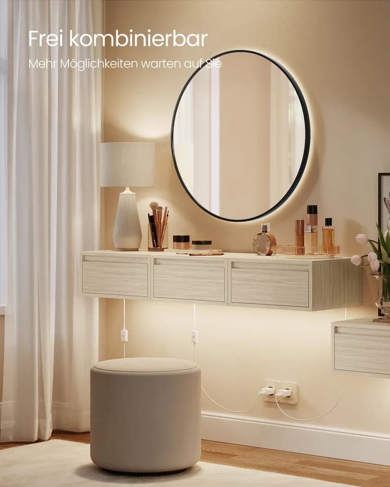 VASAGLE Nachttisch 2er Set Schwebend Beige - Bild 5