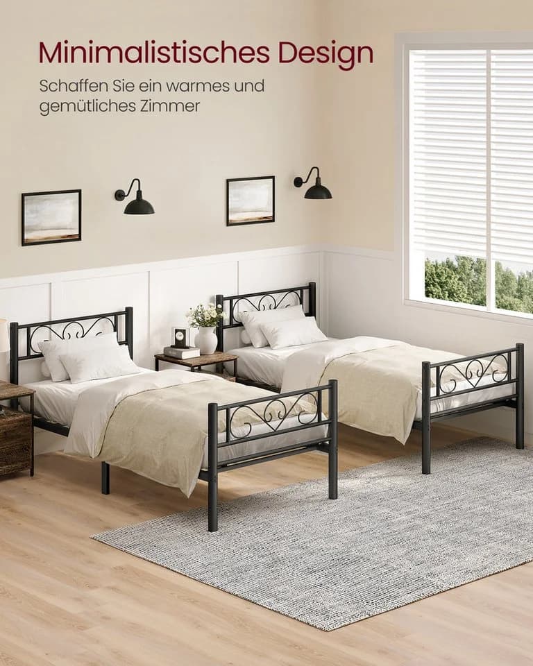 VASAGLE Bettgestell 90 x 200 cm Metall Bettrahmen hochtragfähig - Bild 5