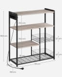 VASAGLE Küchenregal Standregal mit Steckdosen 6 Haken 35 x 80 x 93,5 cm Bild 3