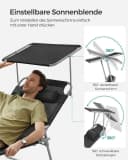 SONGMICS Gartenliege 2er Set Schwarz Anthrazit Klappbar Bild 5