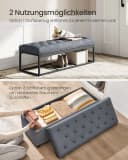 SONGMICS Sitzbank Schiefergrau MDF Sitzhocker mit Stauraum Bild 3