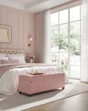 SONGMICS Sitzbank Pastellrosa MDF Samt Bild 1