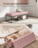 SONGMICS Sitzbank Pastellrosa MDF Samt Bild 3