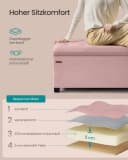 SONGMICS Sitzbank Pastellrosa MDF Samt Bild 4