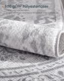 SONGMICS HOME Wohnzimmerteppich Rutschfest Flauschig Boho-Stil Taubengrau Bild 4