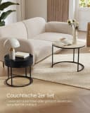 VASAGLE Couchtisch 2er Set Satztisch Wohnzimmer Versteckter Stauraum Bild 4