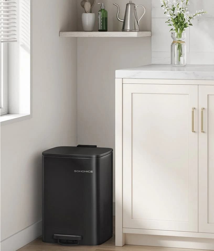 SONGMICS Tretmülleimer 20L Schwarz mit Inneneimer