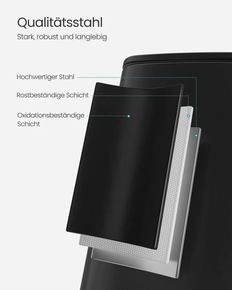 SONGMICS Tretmülleimer 20L Schwarz mit Inneneimer - Bild 5