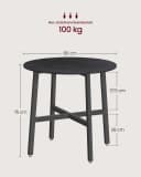 VASAGLE Esstisch Rund 80 cm Industrie-Design Bild 3