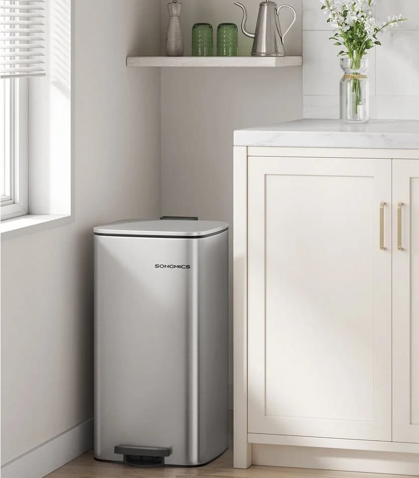 SONGMICS Tretmülleimer 30L mit Inneneimer und Offenhaltefunktion