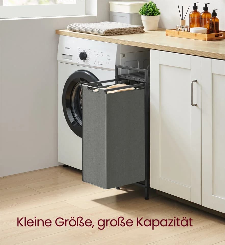 VASAGLE Wäschekorb mit Ablage Schiefergrau-Anthrazitgrau - Bild 3