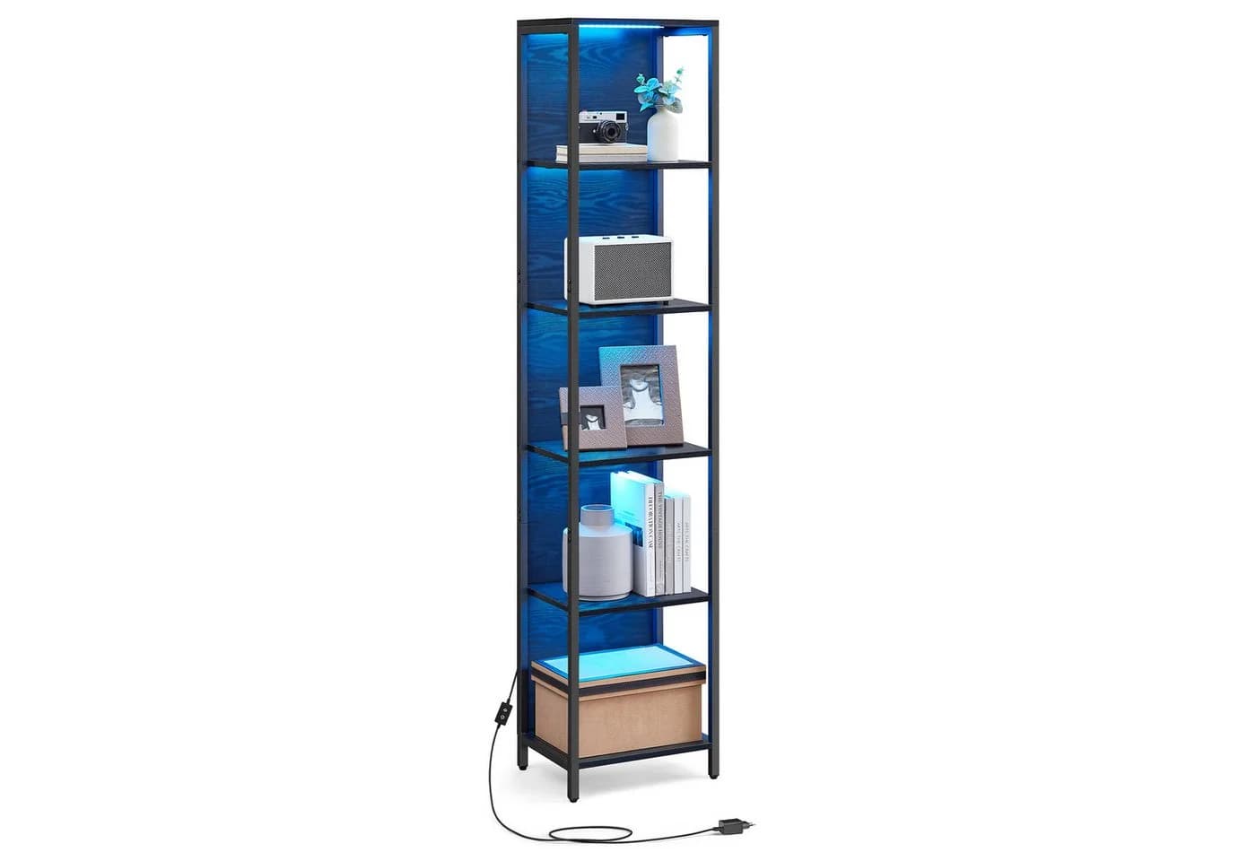 VASAGLE Bücherregal 6 Ebenen LED-Beleuchtung Ebenholzschwarz - Bild 2