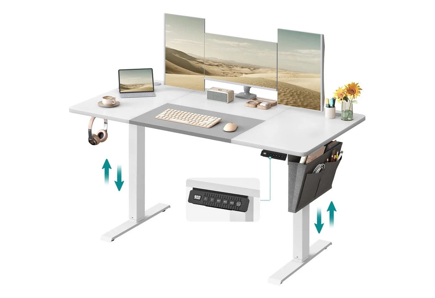 SONGMICS Schreibtisch Höhenverstellbar Elektrisch USB-C 180 cm - Bild 2