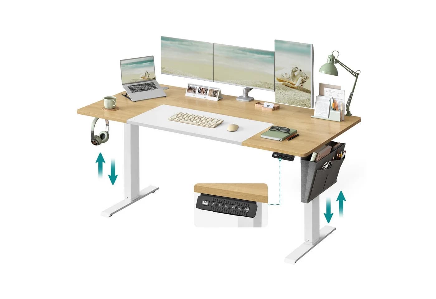 SONGMICS Schreibtisch Höhenverstellbar USB-C Organizer 180 cm - Bild 2