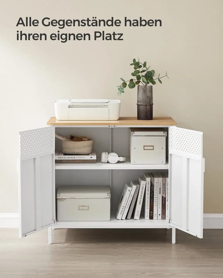 SONGMICS Aktenschrank Küchenschrank Metallschrank mit Doppeltür Stahlgestell - Bild 4