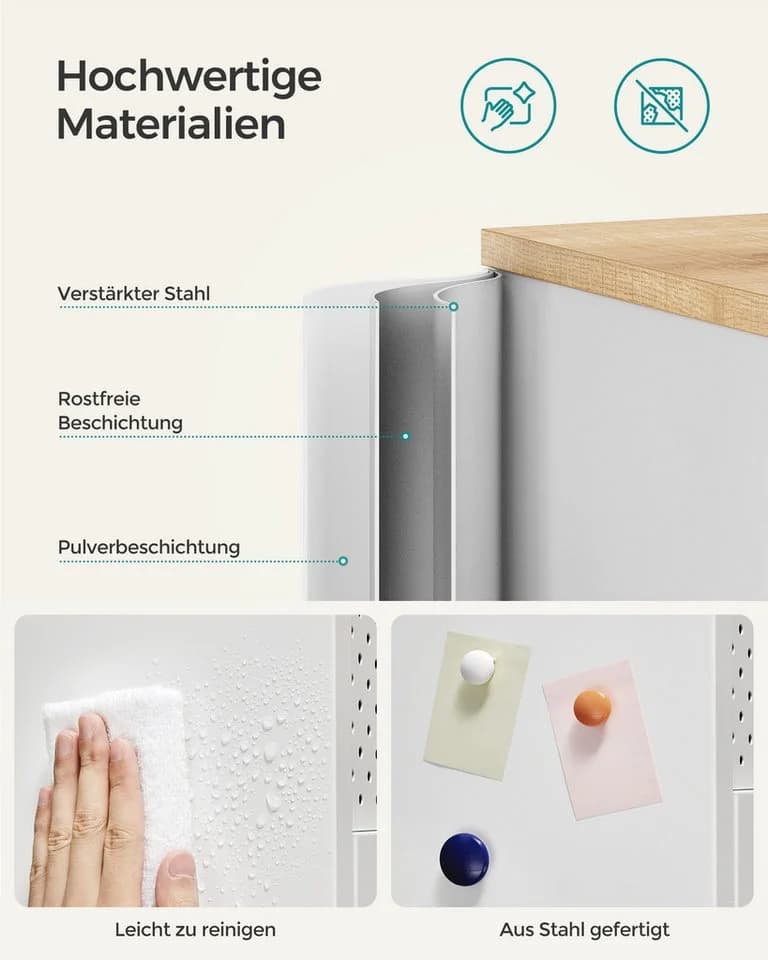 SONGMICS Aktenschrank Küchenschrank Metallschrank mit Doppeltür Stahlgestell - Bild 5
