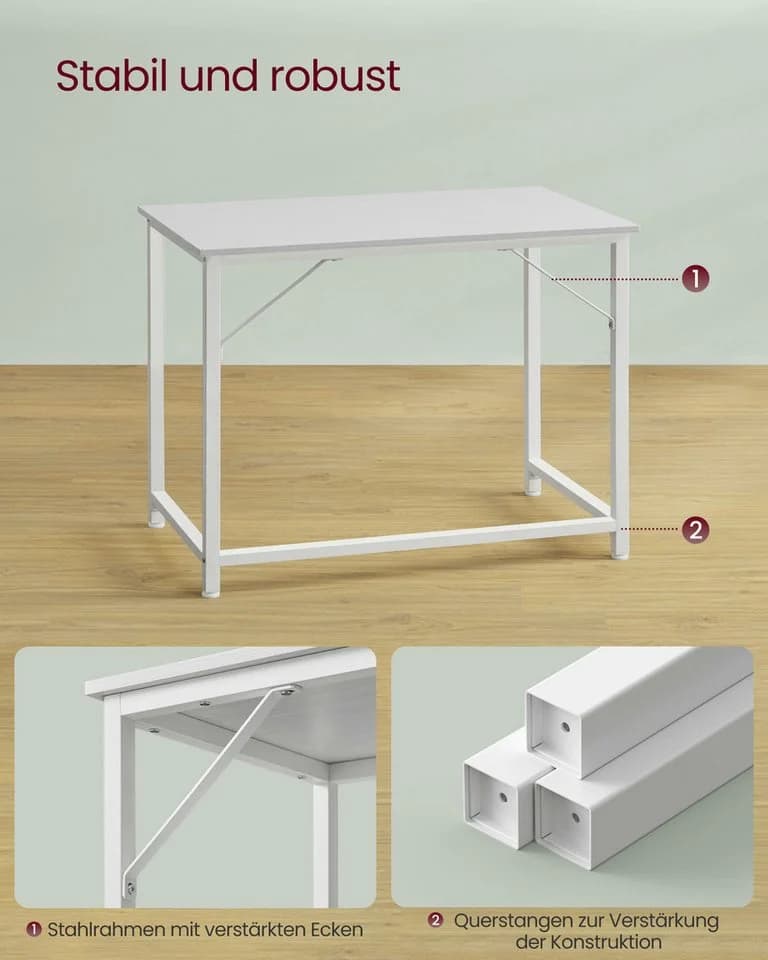 VASAGLE Schreibtisch Computertisch Bürotisch 100 cm Modern - Bild 5