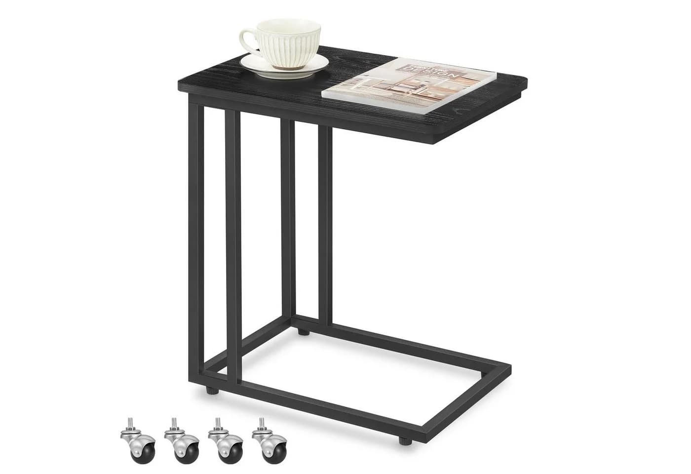VASAGLE Beistelltisch mit Rollen, C-Form, 35 x 50 x 60 cm - Bild 2