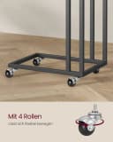 VASAGLE Beistelltisch mit Rollen, C-Form, 35 x 50 x 60 cm Bild 3