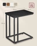 VASAGLE Beistelltisch mit Rollen, C-Form, 35 x 50 x 60 cm Bild 4