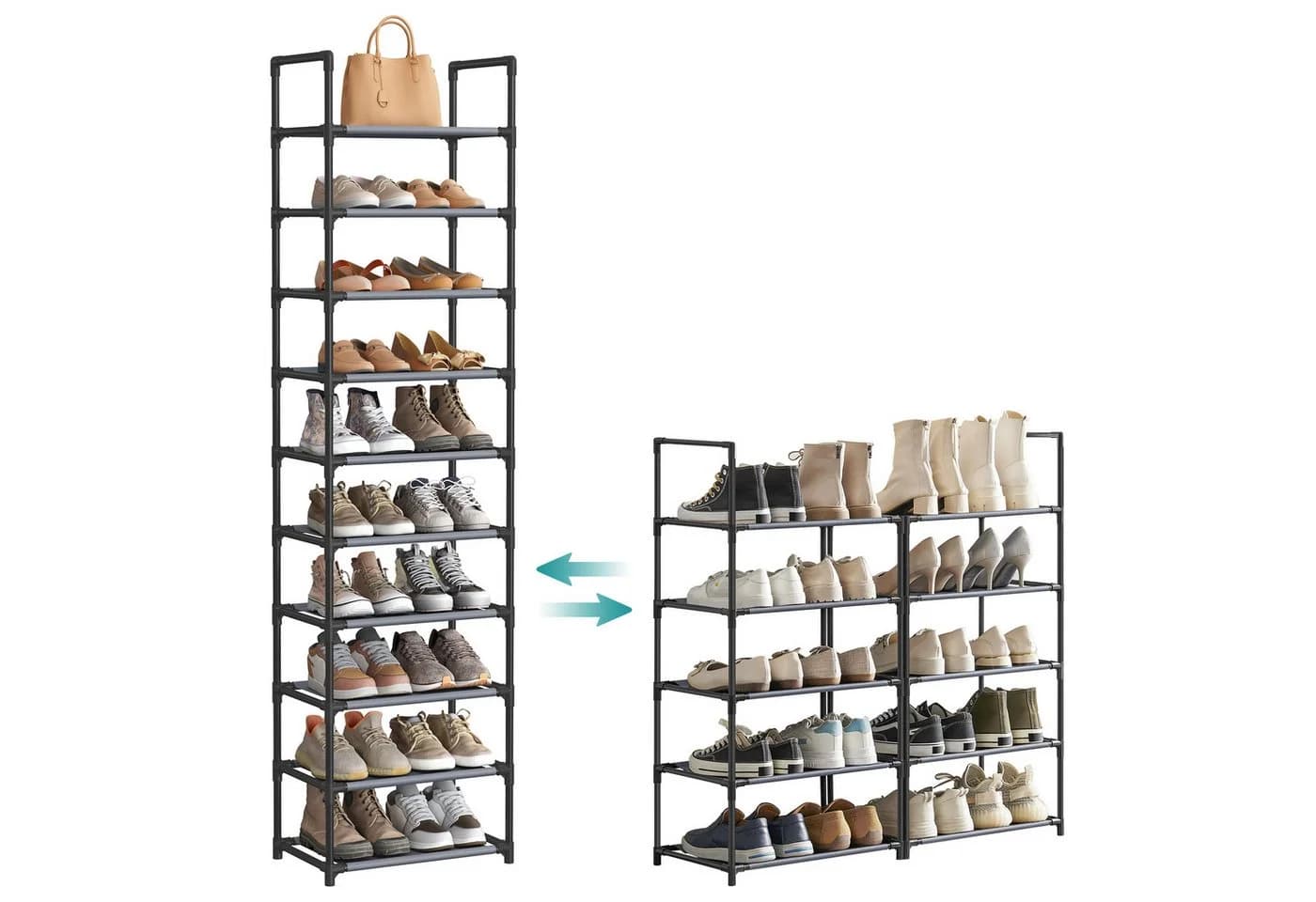 SONGMICS Schuhregal 20 Paar Schuhe Metallgestell 10 Ebenen - Bild 2