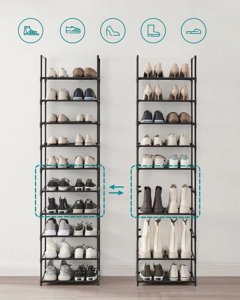 SONGMICS Schuhregal 20 Paar Schuhe Metallgestell 10 Ebenen - Bild 3
