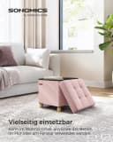 SONGMICS Sitzhocker mit Stauraum, Schuhbank, klappbare Sitztruhe, Fußbank, 38 cm, Pastellrosa Bild 3