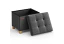 SONGMICS Sitzhocker Sitzbank 32x40x33,5cm Klappbar 300kg Dunklegrau Bild 2