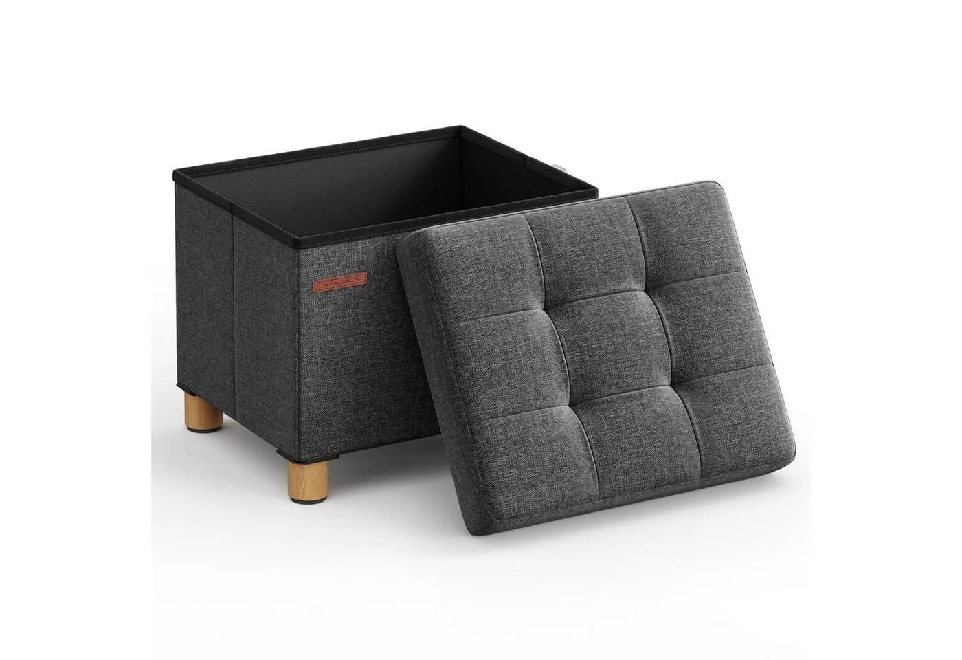 SONGMICS Sitzhocker Sitzbank 32x40x33,5cm Klappbar 300kg Dunklegrau - Bild 2
