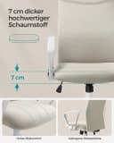 SONGMICS Bürostuhl Beige Netzbezug Höhenverstellbar Bild 4