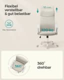 SONGMICS Bürostuhl Beige Netzbezug Höhenverstellbar Bild 5