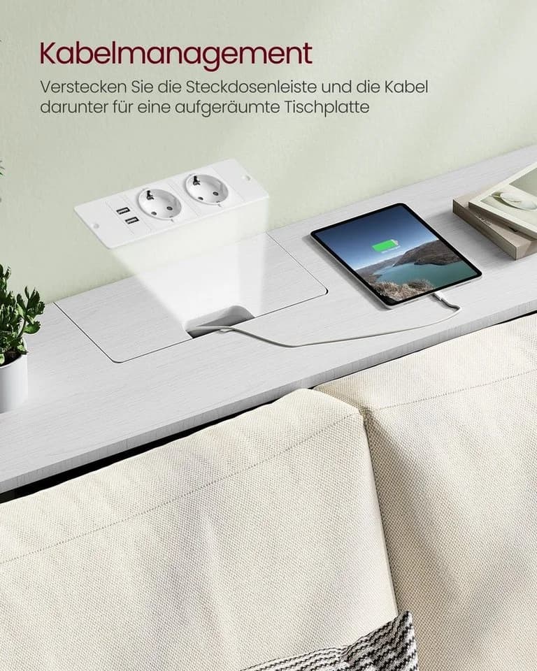 VASAGLE Konsolentisch Beistelltisch 2 Fächer schmal Schneeweiß - Bild 4
