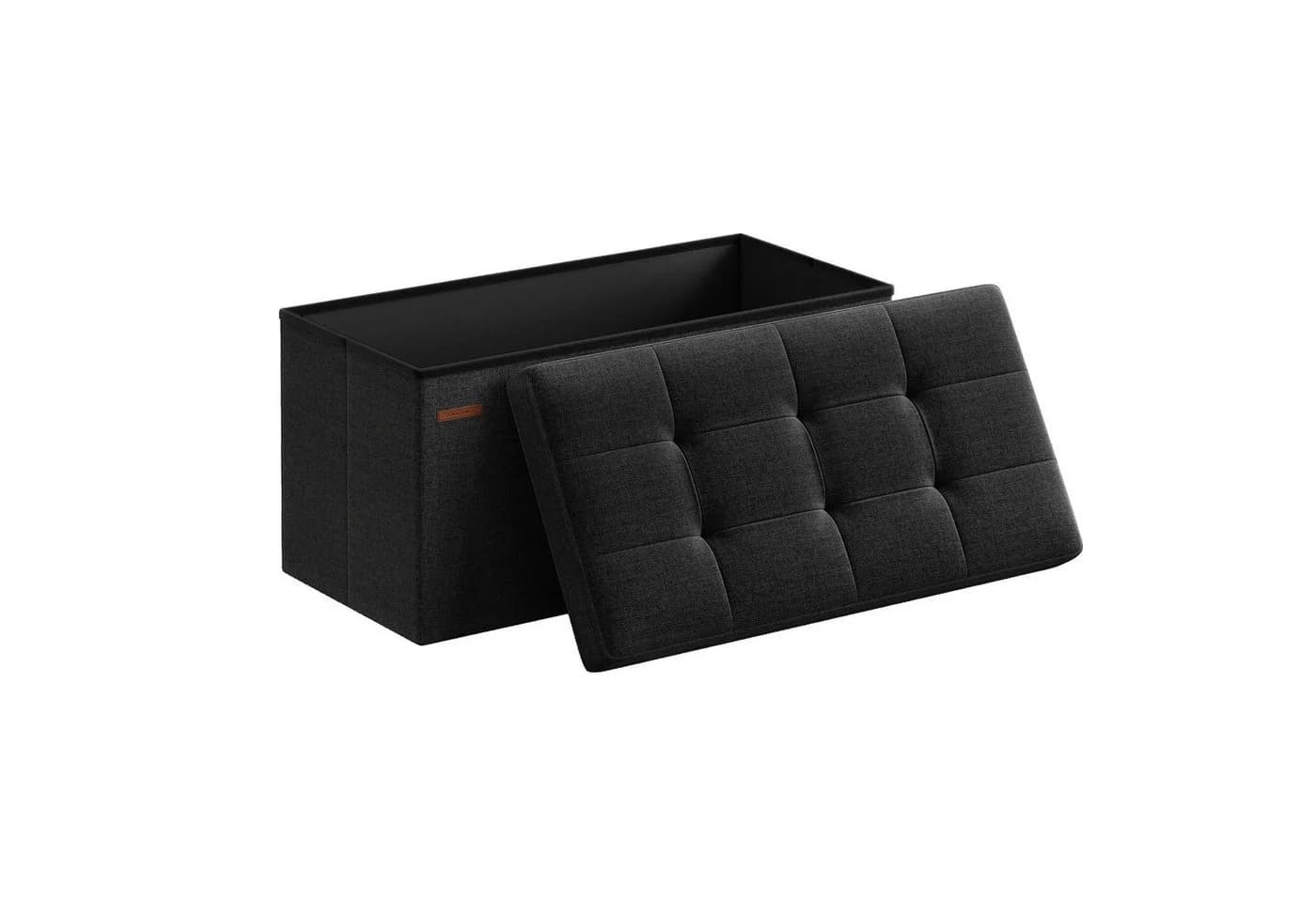 SONGMICS Sitzbank 76/110cm mit Stauraum, klappbare Sitztruhe, Fußbank - Bild 2