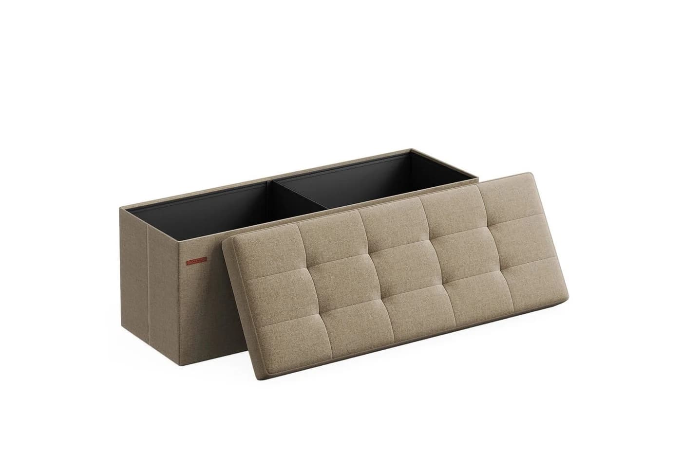 SONGMICS Sitzbank 76/110cm mit Stauraum, klappbare Sitztruhe, Fußbank - Bild 2