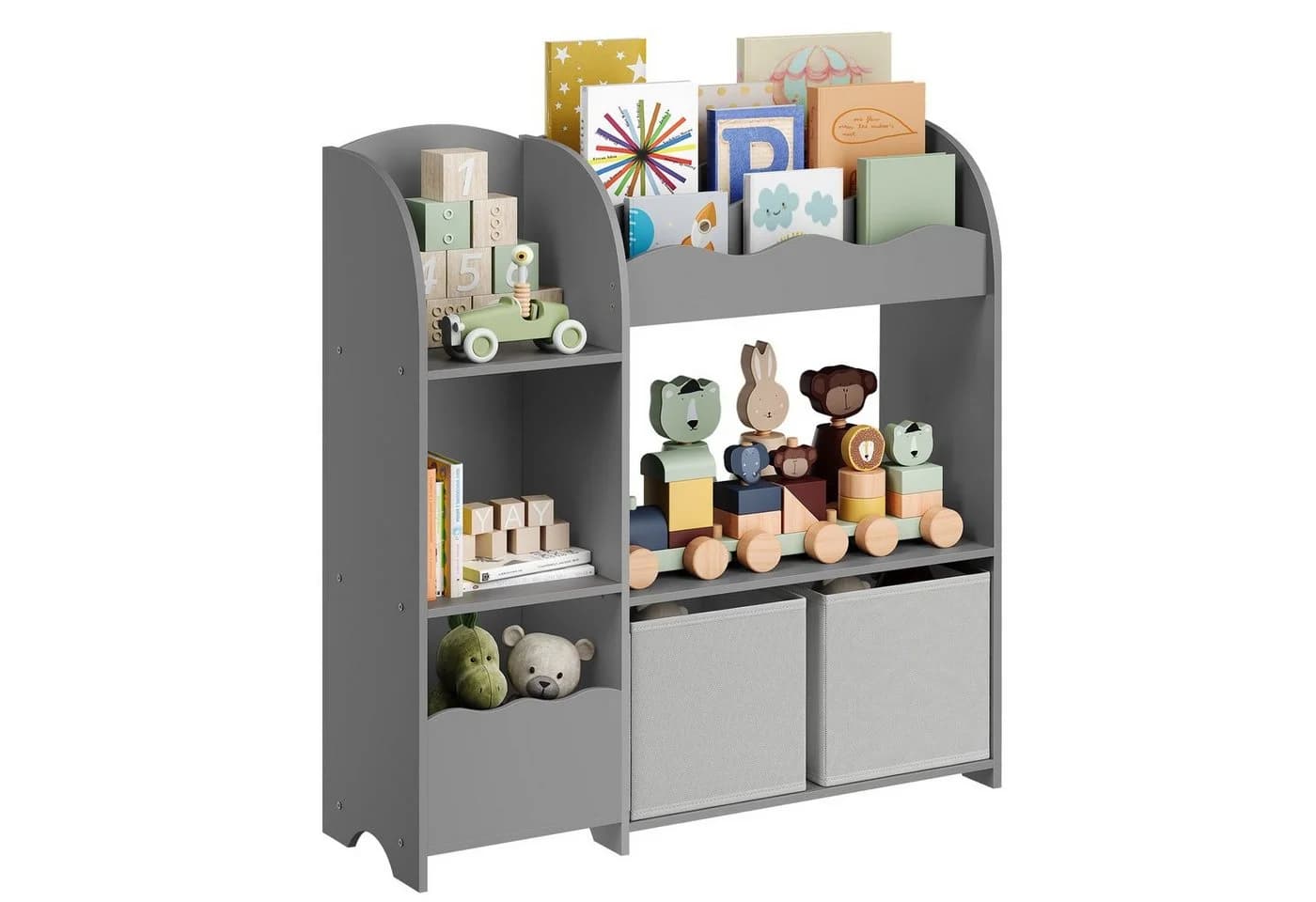 SONGMICS Spielzeugregal Bücherregal Kinder Taubengrau 3-in-1 - Bild 2