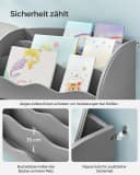 SONGMICS Spielzeugregal Bücherregal Kinder Taubengrau 3-in-1 Bild 5