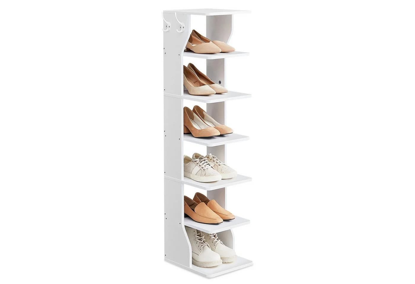 VASAGLE Schuhregal 7 Ebenen Weiß Platzsparend - Bild 2