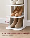 VASAGLE Schuhregal 7 Ebenen Weiß Platzsparend Bild 5