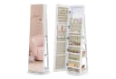 SONGMICS Schmuckschrank mit LED und Spiegel 360° drehbar Weiß Bild 2