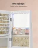 SONGMICS Schmuckschrank mit LED und Spiegel 360° drehbar Weiß Bild 3